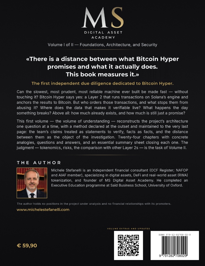 Bagside af « Due Diligence of a Layer 2 – The Bitcoin Hyper Case, Volume I » af Michele Stefanelli